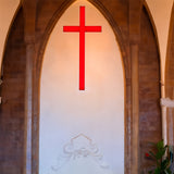 FixtureDisplays® 27.9x2x60" Red Plexiglass LED Lighted Cross - Sign-Church Decor 10167