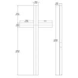 FixtureDisplays® 27.9x2x60" Red Plexiglass LED Lighted Cross - Sign-Church Decor 10167