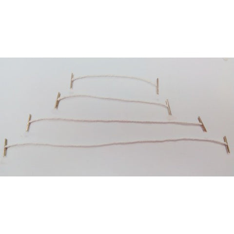 8 Dual-End White Cotton Cord Barbed Cord Band with Metal Barbs 100PK 101713