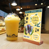 5x7" Acrylic Sign Holder Slant/Vertical Design Wood Base Tabletop Picture Frame 10174-5x7 L