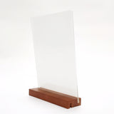 5x7" Acrylic Sign Holder Slant/Vertical Design Wood Base Tabletop Picture Frame 10174-5x7 L