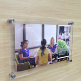 2-Sheets Acrylic Wall Mount Sign Holder Picture Frame Portrait/Landscape Display 10229-11*17