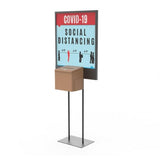 Poster Stand Social Distane Donation Charity Fundraising Box Collection Tithing
