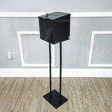 Black Metal Ballot Box Donation Box Suggestion Box With Black Stand