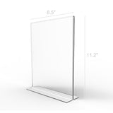 FixtureDisplays® 6PK 8.5 x 11" Clear Acrylic Sign Holder for Tabletops, Vertical Table Tent Frame Photo Sign Menu, Bottom Insert 11193-2-8.5X11-6PK Peel off protective film (white) before use.