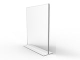 FixtureDisplays® 6PK 8.5 x 11" Clear Acrylic Sign Holder for Tabletops, Vertical Table Tent Frame Photo Sign Menu, Bottom Insert 11193-2-8.5X11-6PK Peel off protective film (white) before use.