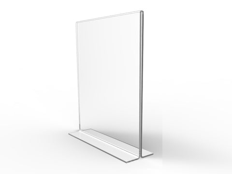 FixtureDisplays® 6PK 8.5 x 11" Clear Acrylic Sign Holder for Tabletops, Vertical Table Tent Frame Photo Sign Menu, Bottom Insert 11193-2-8.5X11-6PK Peel off protective film (white) before use.