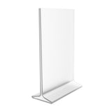 FixtureDisplays® Clear Sign Holder 5.5X8.5" Portrait Picture Frame Menu Holder Literature Stand 11193-2-5.5X8.5 Peel off protective film (white) before use.