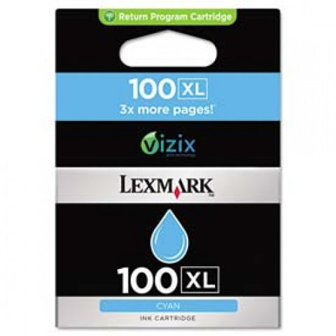 Lexmark? 14N1069 (100XL) High Yield Ink, 600 Page Yield, Cyan 1119302