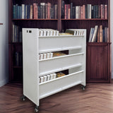 30 X 13 X 40.5" 3Tier White Metal Book Cart Rooling Book Truck Library Book Cart 11241-3 TIER  Do NOT MIX