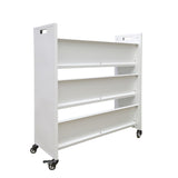 30 X 13 X 40.5" 3Tier White Metal Book Cart Rooling Book Truck Library Book Cart 11241-3 TIER  Do NOT MIX