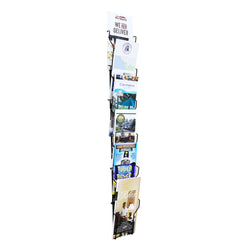 Vertical Wall Mount 6 Pockets 4x6" Greeting Card Post Card Rack Holder Display 11713-4X6-BLK