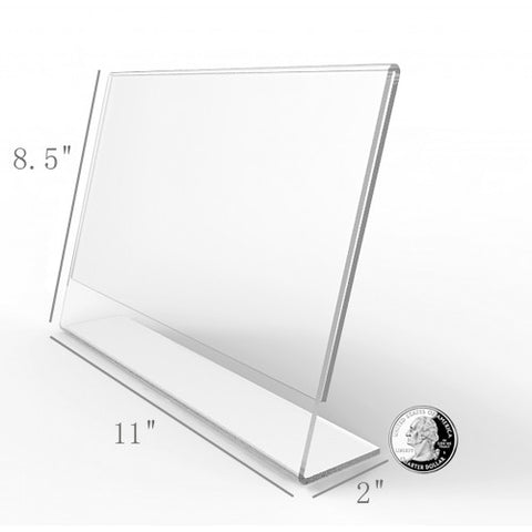 FixtureDisplays® Acrylic Sign Holder Picture Frames 19780 size 4 X 5" / 4 X 6" / 5 X 7" / 5.5 X 8.5" / 6 X 4" / 7 X 5" / 8.5 X 11" / 11 X 8.5 clear Acrylic Sign Holder with Slant Back Design