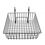 12 x 12 Metal Gridwall Basket w/ Hooks   Black 119073
