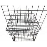 12 x 12 Metal Gridwall Basket w/ Hooks   Black 119073