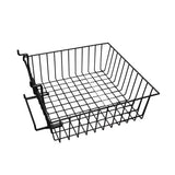 12 x 12 Metal Gridwall Basket w/ Hooks   Black 119073