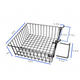 12 x 12 Metal Gridwall Basket w/ Hooks   Black 119073