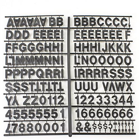 1 Letter Set, 930 Pieces Black 119825