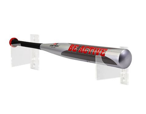 Baseball Bat Display Baseball Horizontal Wall Mount Bracket Clear Baseball Riser Softball bats Lacrosse sticks
