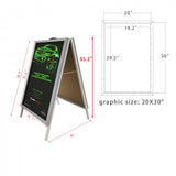 FixtureDisplays® 21.7 X 35.2 X 24" A-Frame Sidewalk Sign MenuBoard Snapframe Restaurant 2-Sided A-Board Graphic Poster Banner 19204