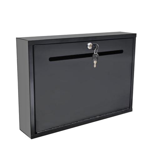 17X12X3.5" Metal Suggestion Box Key Rent Check 12X0.5" Slot Offering Wallmount 15132-special