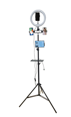 Cellphone Tripod Laptop Stand Tablet Computer Holder Led Light Wireless Remote