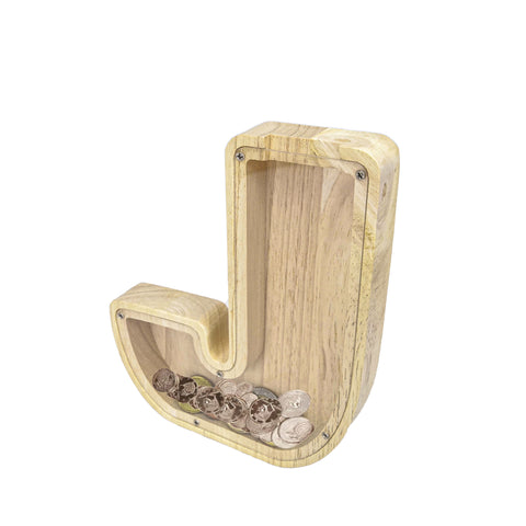 Personalized Wood Piggy Bank 7 Tall Kids Saving Gift Letter Alphabet Initial 15553-J