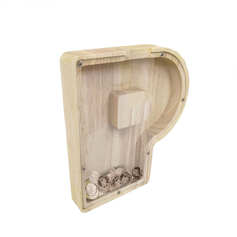 Personalized Wood Piggy Bank 7 Tall Kids Saving Gift Letter Alphabet Initial 15553-P