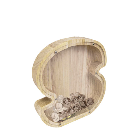 Personalized Wood Piggy Bank 7 Tall Kids Saving Gift Letter Alphabet Initial 15553-S
