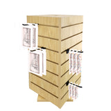 12x12x24 Slatwall Spinner Display Rack Rotating Countertop Stand Maple Finish 15591-MAPLE