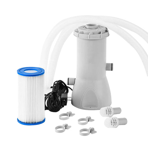 Filter Pump Above Ground Pools Kit 1000 GPH 6000 Gallon Pool 110V 80W 1.25" Hose 15789