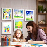 8.5 X 11" Letter Size Art Wood Picture frame Lense Mat Wallmount 3D artwork 15893