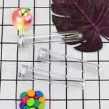 10 PCS 50ml Clear Plastic Round-bottom Test Tubes with Screw Caps for Bath Salt Candy Storage ,Scientific Experiments,0.97 X 6.3" Test Tubes 15895-10PK-50ML