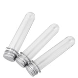 10 PCS 50ml Clear Plastic Round-bottom Test Tubes with Screw Caps for Bath Salt Candy Storage ,Scientific Experiments,0.97 X 6.3" Test Tubes 15895-10PK-50ML