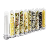 10 PCS 50ml Clear Plastic Round-bottom Test Tubes with Screw Caps for Bath Salt Candy Storage ,Scientific Experiments,0.97 X 6.3" Test Tubes 15895-10PK-50ML