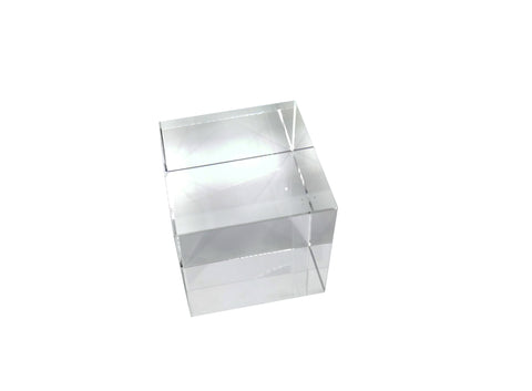 2x2x2 Riser Paper Weight Clear Crystal Cube Riser Solid Block