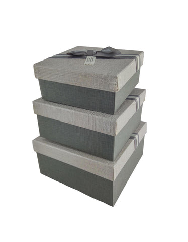 Gift Boxes with Ribbon Nested 3PK Fold up Box Gift Box w Magnetic Card Board Box