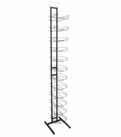 FixtureDisplays 12-Tier Hat Display Rack 12.5 wide x 75 high x 14.5 deep 18165-BLACK