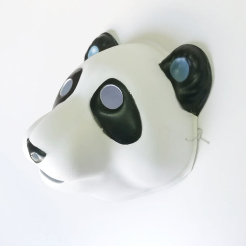 Used Panda PVC Mask Costume Accessory Child KidsAdult Jungle Animal Holloween