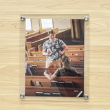 FixtureDisplays? 8.5 X 11 Modern Acrylic Picture Frame with Standoff Hardware 19010+10239