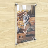 FixtureDisplays? 8.5 X 11 Modern Acrylic Picture Frame with Standoff Hardware 19010+10239