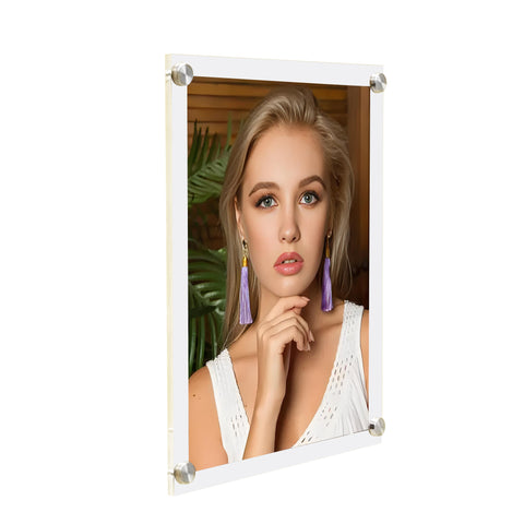 FixtureDisplays? 8.5 X 11 Modern Acrylic Picture Frame with Standoff Hardware 19010+10239