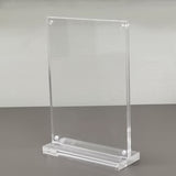 FixtureDisplays® 4X6" Clear Acrylic Picture Frame Magnetic Sign Holder Menu Holder 4.9 X 7.3 X 2" 19034