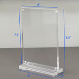 5X7" Clear Acrylic Picture Frame Magnetic Sign Holder Menu Holder 5.99x8.29x2" 19036