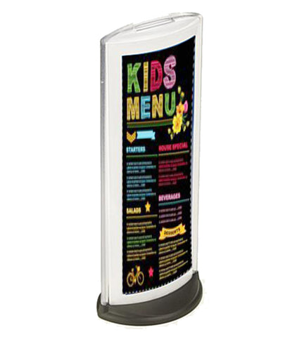 Sign Holder for Tabletop Fits a Folded 8.5 x 11 Sheet, Double sided Clear