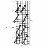 2x6' (2 2X3 Panels) Gridwall Display + 4 Waterfall Hangers Easy Store/Travel  19351