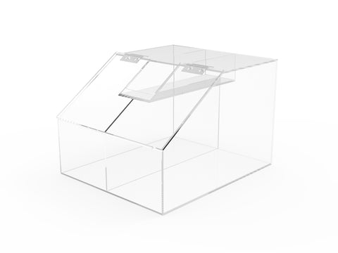 2.5 Gallon Acrylic Candy Bin, 2 Compartments, Scoop Holder 10 W X 8 H X 12 D