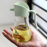 Glass Oil Bottle Dispenser Syrup Pourer Sauce Venegar 9 oz Green 19684-green