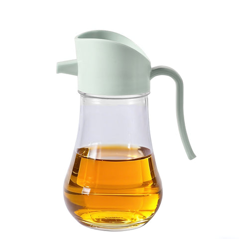 Glass Oil Bottle Dispenser Syrup Pourer Sauce Venegar 9 oz Green 19684-green