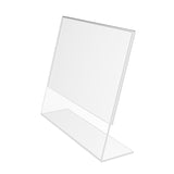 FixtureDisplays® 6PK 11 x 8.5" Clear Acrylic Sign Holder with Slant Back Design Landscape , Horizontal Picture Frame 19780-11X8.5-6PK